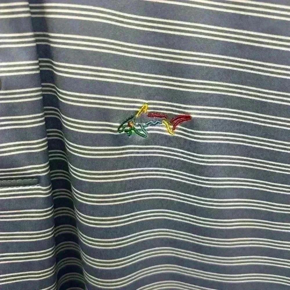 Greg Norman Two Tone Blue Striped Short Sleeve Polo Shirt Men’s Size L NWOT - Picture 6 of 6